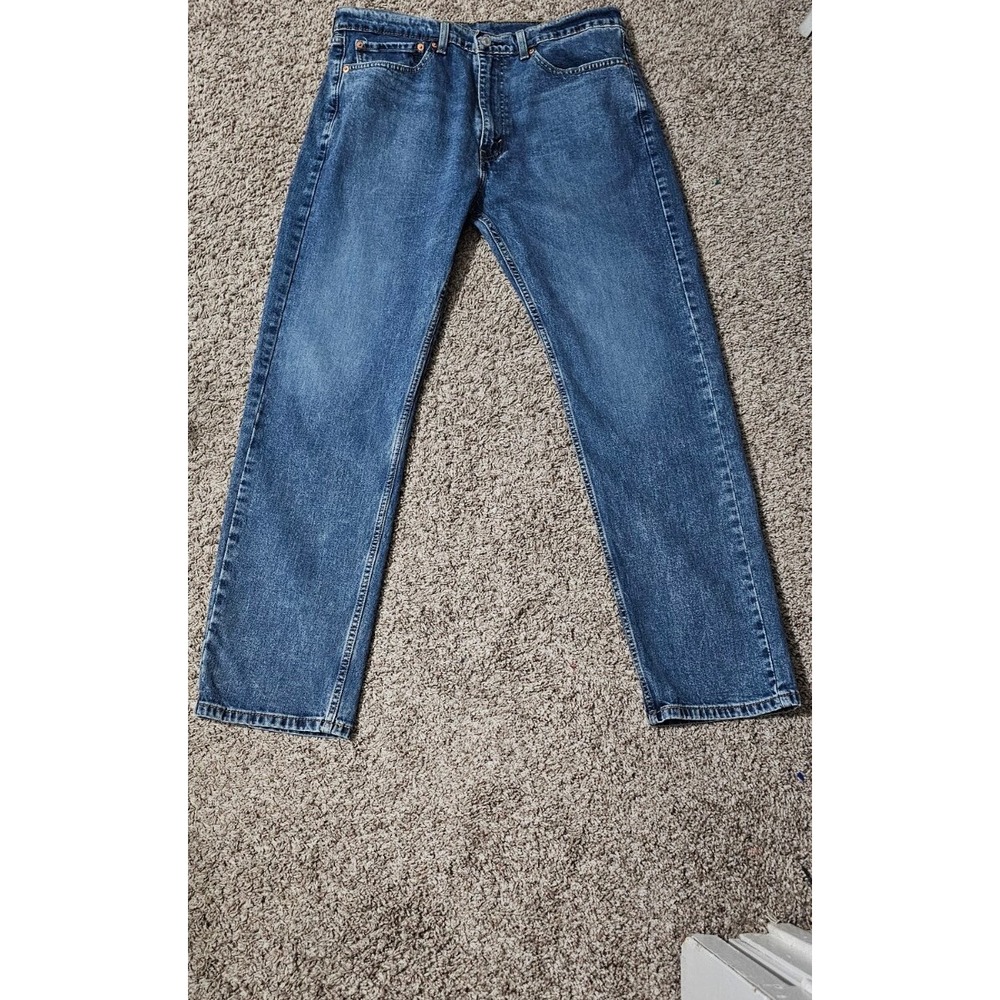 Levis 505 Men's 36x32 Denim Blue Regular‎ Fit Straight Jeans Casual